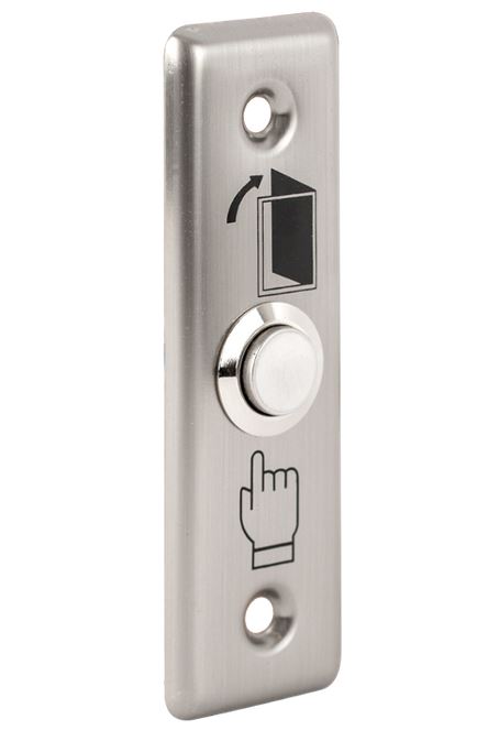 Nyomógomb 92x30 INOX pajzzsal - NO, PBK-811A